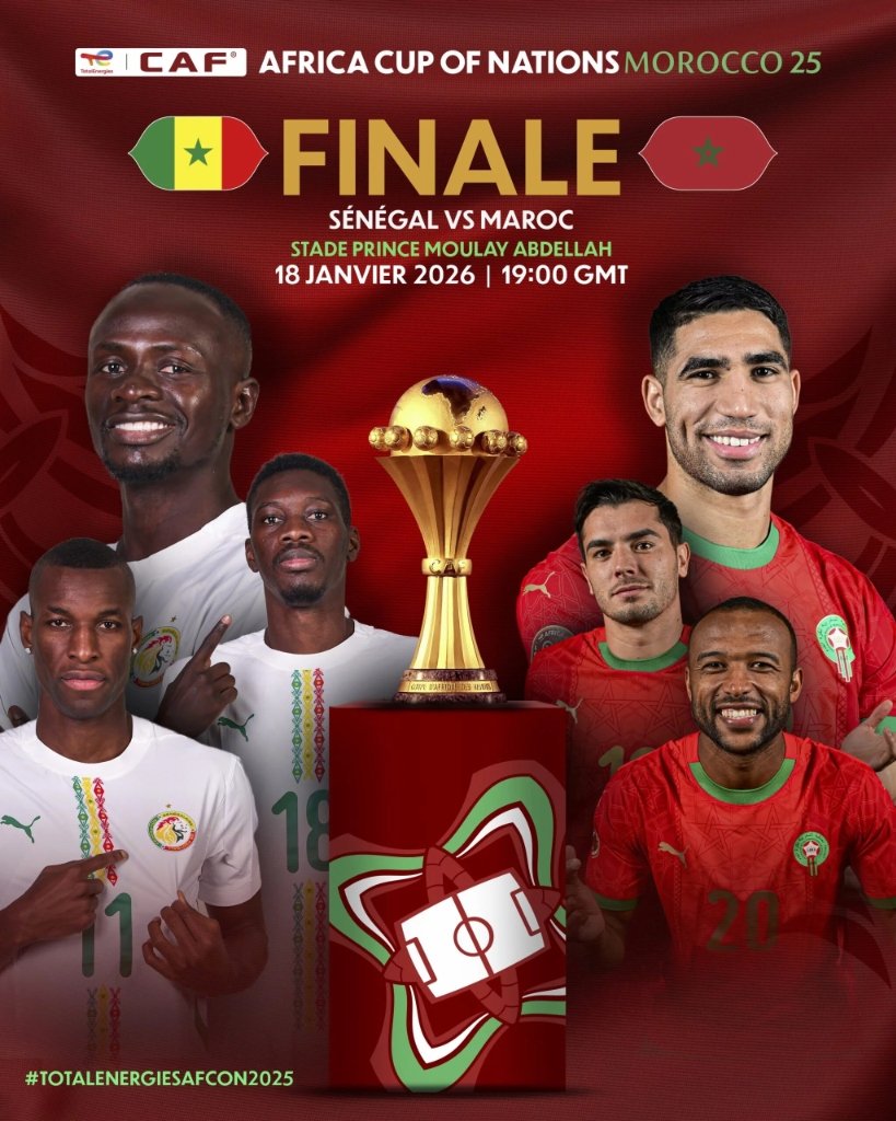 OFFICIEL : Les Compositions de la Finale Sénégal - Maroc ! Mané et Hakimi titulaires