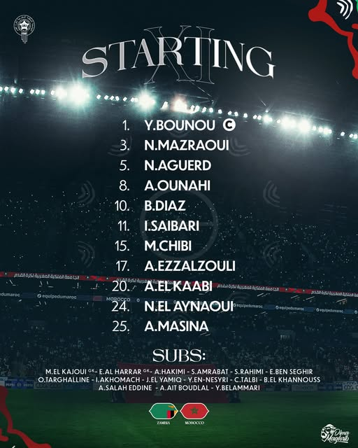 OFFICIEL : La Compo du Maroc vs Zambie ! Regragui change tout (ou presque) 🚨