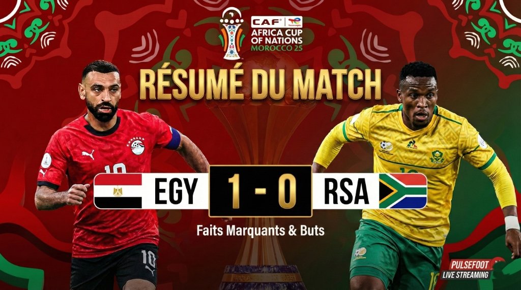 RESUME Égypte vs Afrique du Sud (1-0) : La fin de la malédiction pour les Pharaons